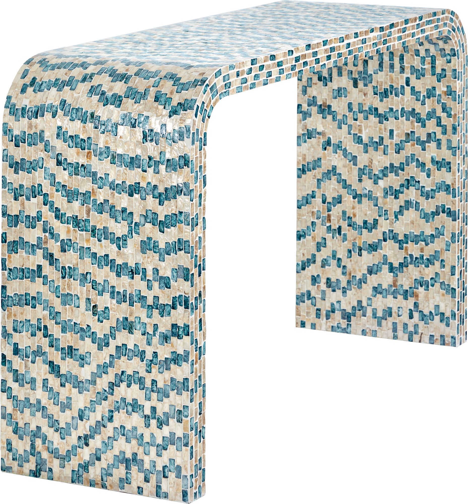 Консоль пристенная с отделкой раковинами устриц Glasar 67-011