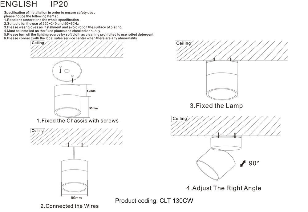 Светильник потолочный Crystal Lux CLT 130CW WH