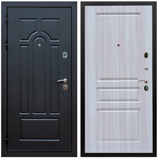 Дверь входная Graf Эврика МДФ 10 мм ФЛ-58 Венге / МДФ 16 мм ФЛ-243 Сандал белый