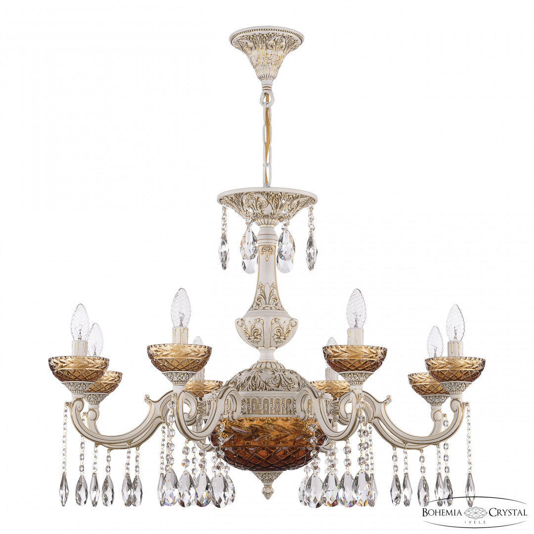 Люстра хрустальная AL78101P/8/250 A WMG P Amber/M-1F Bohemia Ivele Crystal