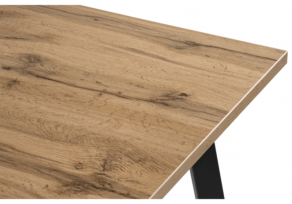 Стол деревянный Woodville Тринити Лофт 120x80x75 25 мм дуб вотан / черный матовый 539242