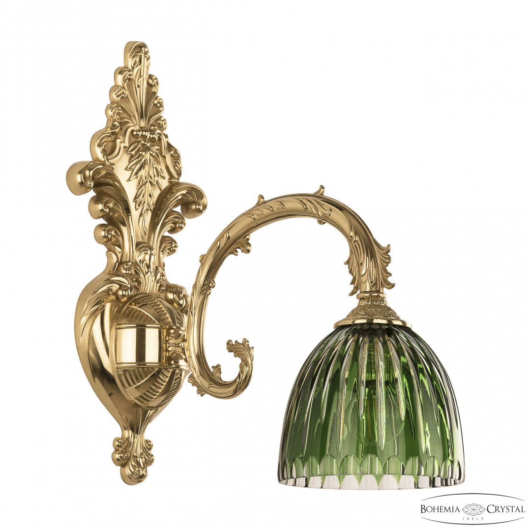 Бра бронзовые с хрусталём 7109B15/1/210 G P1 D Clear-Green/H-1K