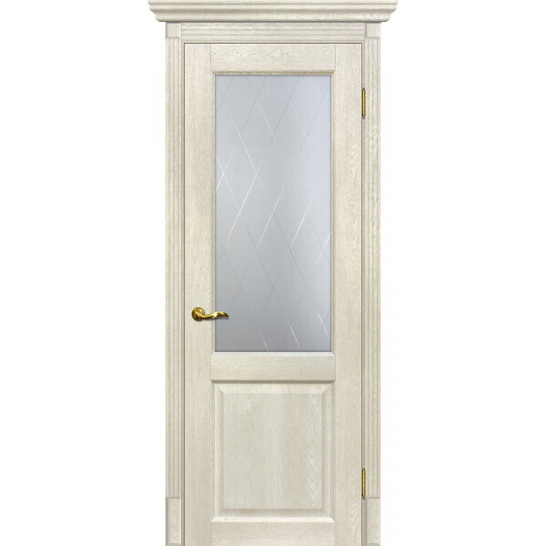 Межкомнатная дверь Graf Тоскана-1 Сатинат, контурный полимер б-цв. рис. Ромб Бьянко (2000 х 800)