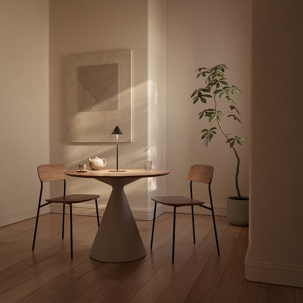 Настольная лампа Anza черный металл/черный мрамор Aromas del Campo