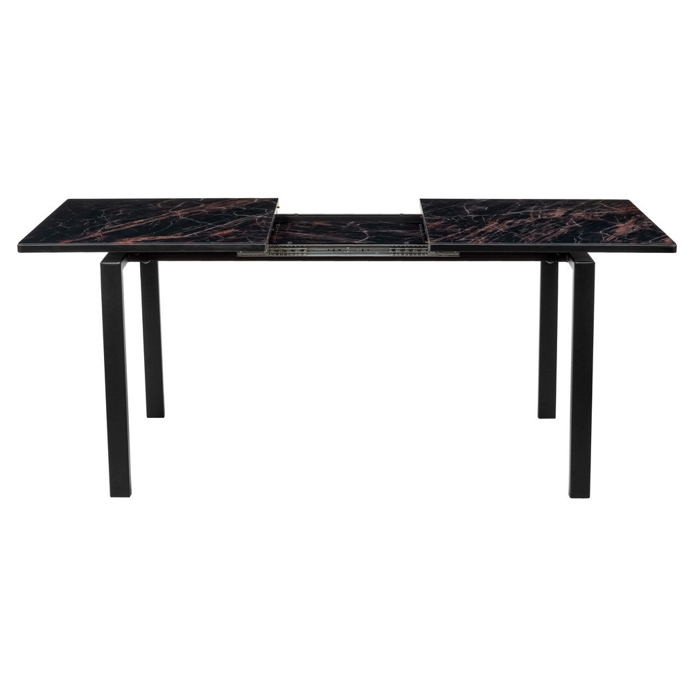 Стол Areal раскладной 140-180х80х75 чёрный мрамор с чёрными ножками Bradex Home RF 0414