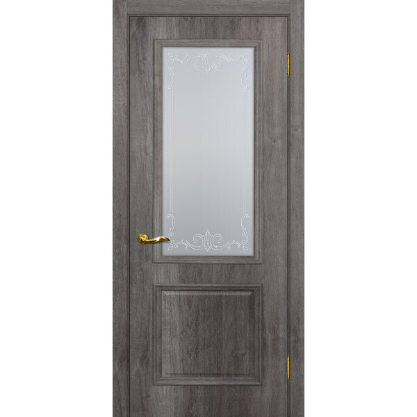 Межкомнатная дверь Graf Верона 1 Сатинат, контурный полимер бесцветный Дуб тофино (2000 х 600)