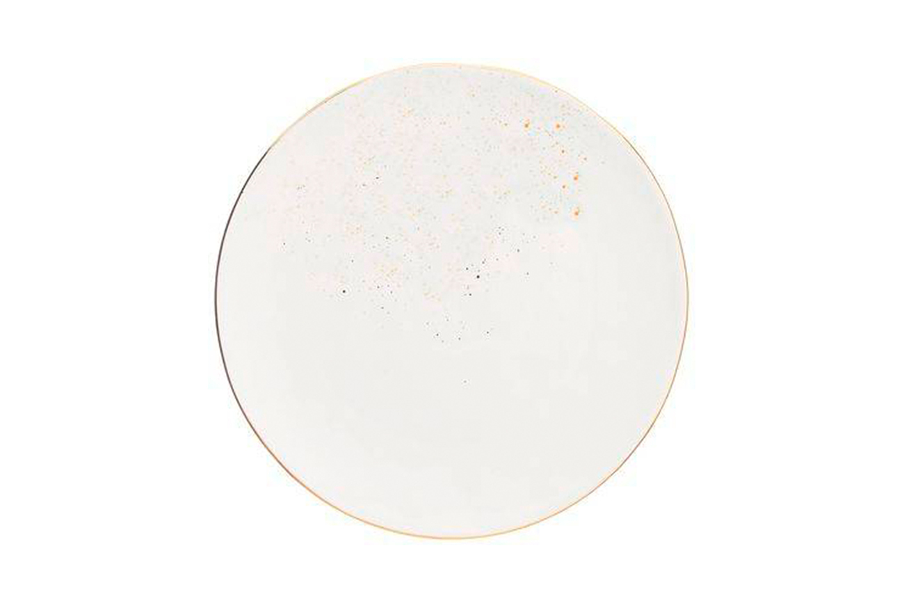 Тарелка обеденная "Bronco Gold" белая с золотом 22 см Garda Decor 263-1081