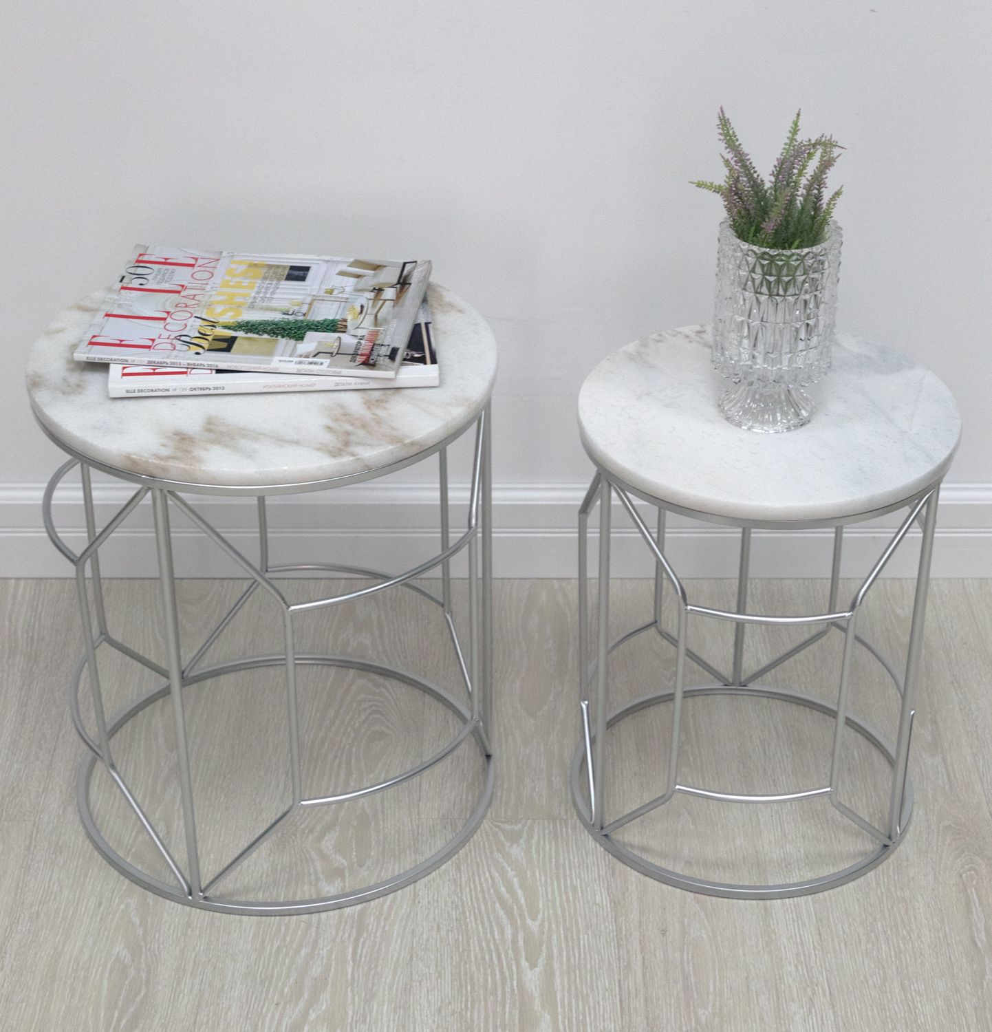 Столик интерьерный с белым мрамором Glasar 54-194