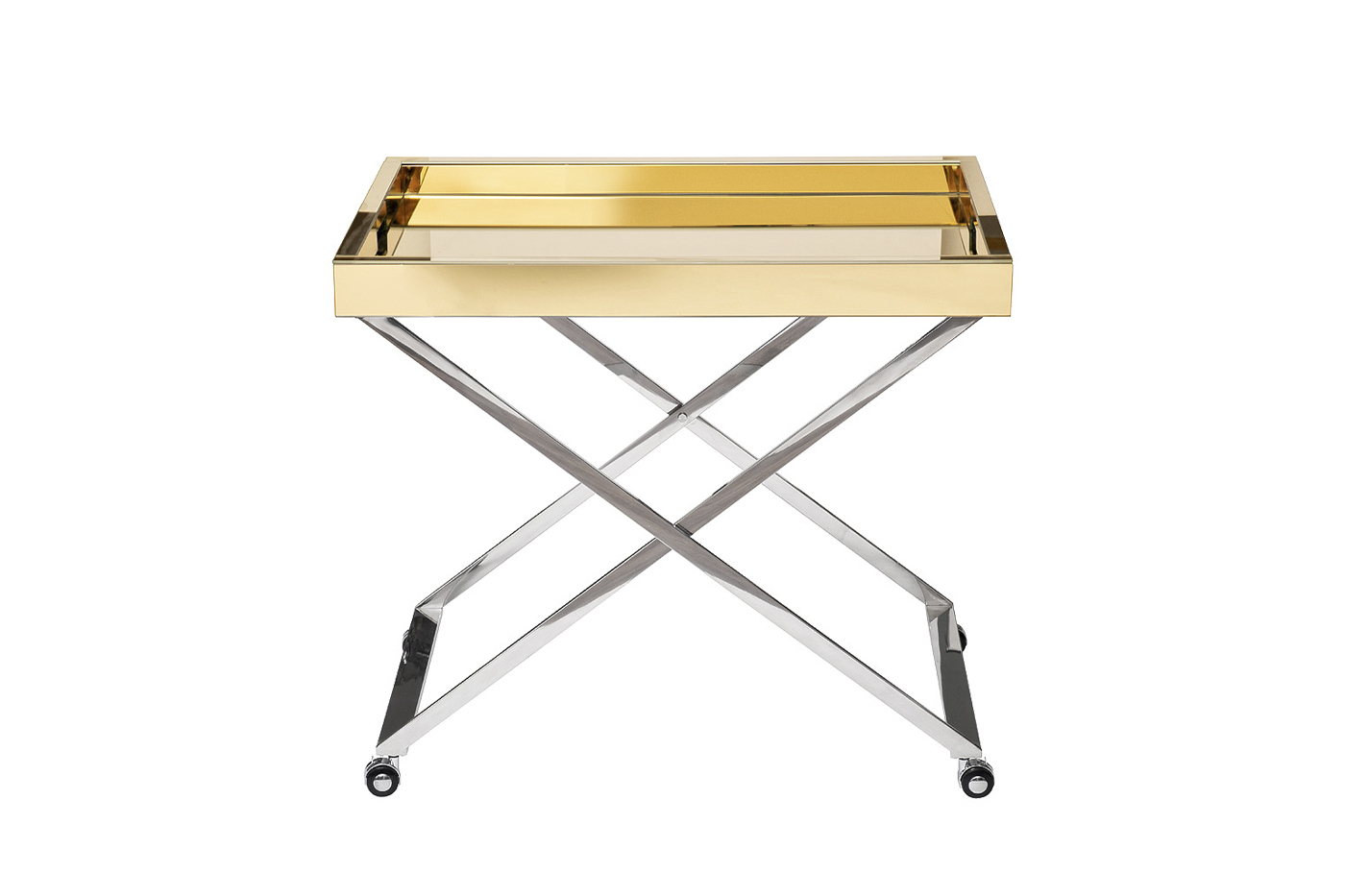 Стол сервировочный зеркальный золото/хром Garda Decor KFG135