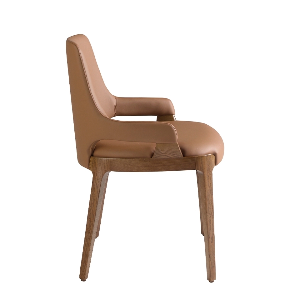 Стул 4136/CH20029 с обивкой из коричневой экокожи Angel Cerda