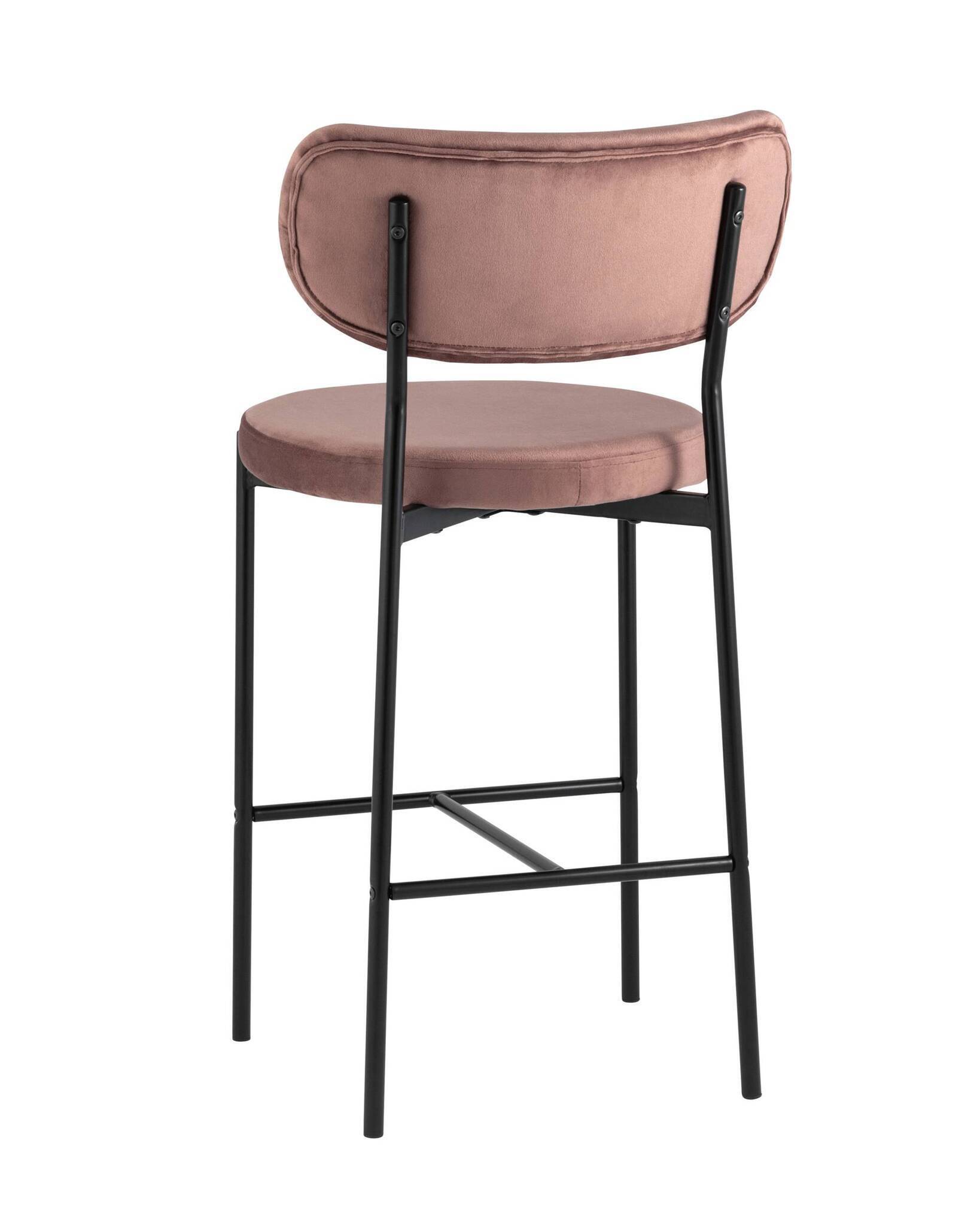 Стул полубарный Барбара велюр пыльно-розовый Stool Group