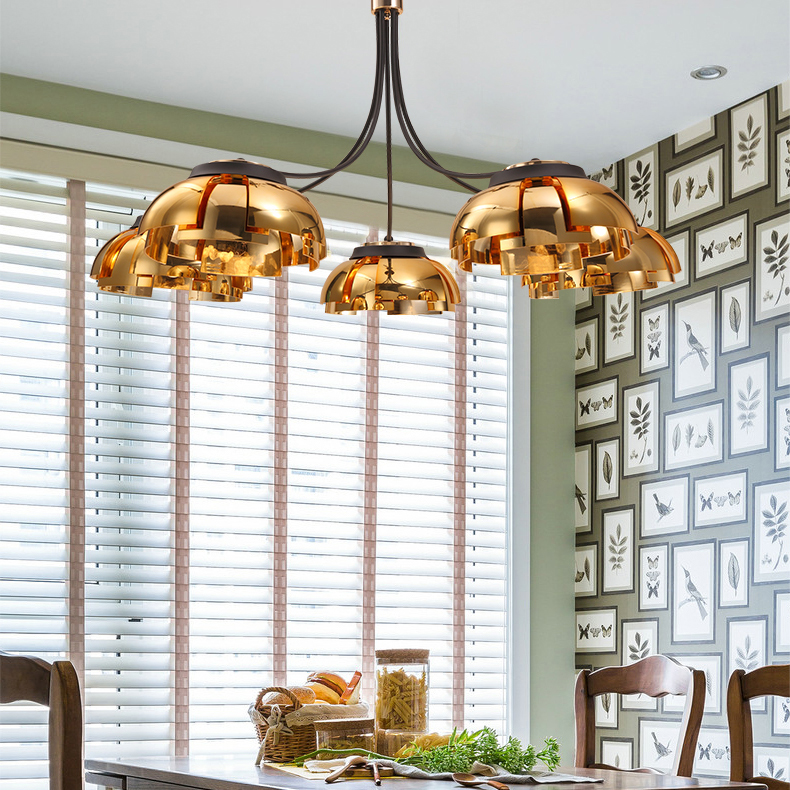 Люстра на штанге GRADE D105 3 lamps Gold by ImperiumLoft