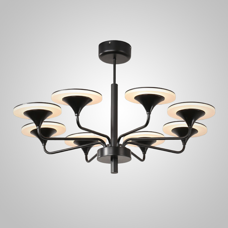 Люстра на штанге PILLAR L8 Black by ImperiumLoft