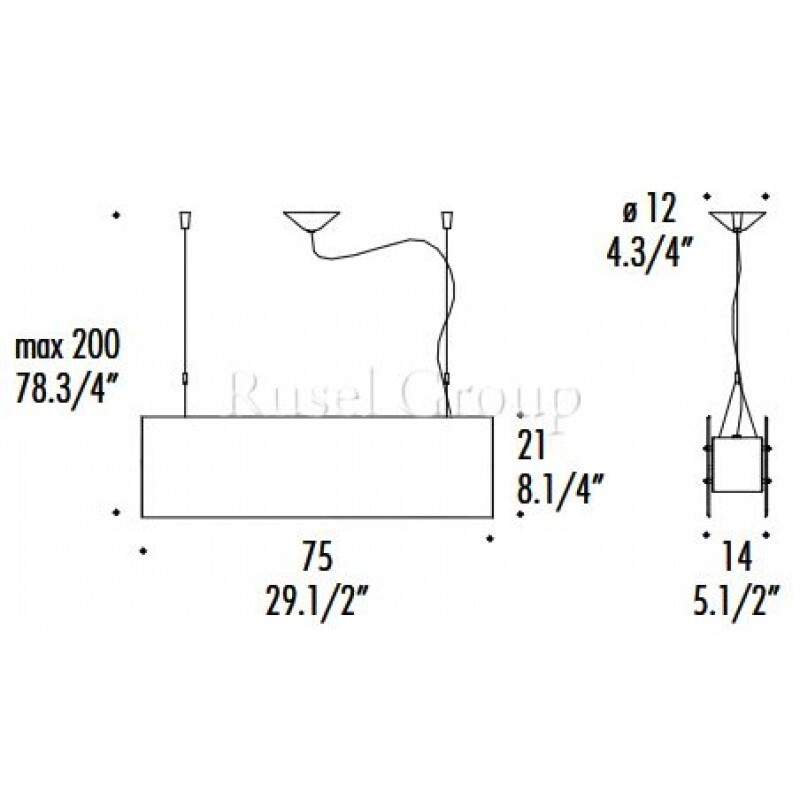 Подвесной светильник LEUCOS LAGUNA S75 Platino