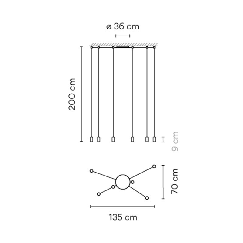 ПОДВЕСНОЙ СВЕТИЛЬНИК VIBIA Wireflow Free-Form 0366