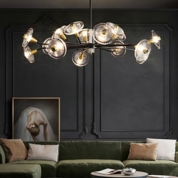 Потолочная люстра JANICA L18 Brass Black by ImperiumLoft