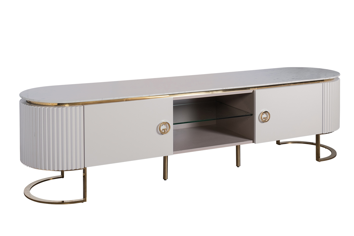 Тумба под телевизор с мраморной столешницей Garda Decor 77IP-GD010-TV