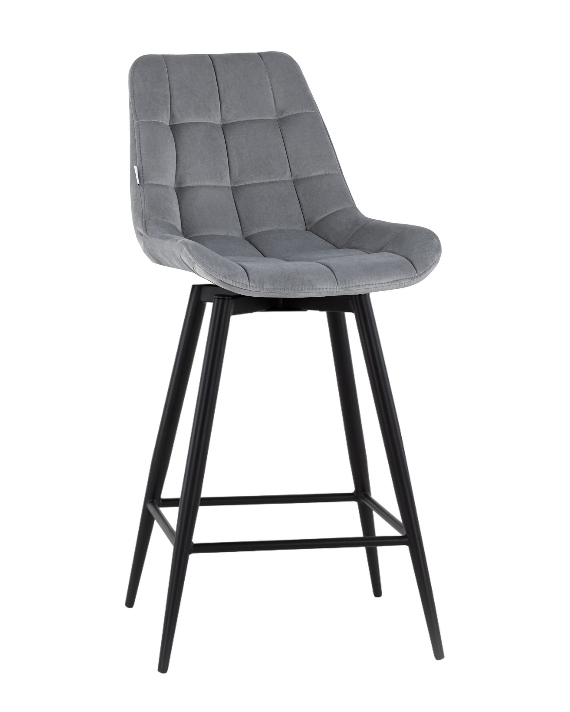 Стул полубарный Флекс с поворотным механизмом велюр велютто серый Stool Group