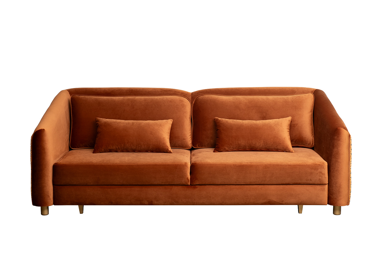 Диван Trevi 230М(К) трехм раскл с кантом оранж Pad32+Lattice ORANG 232*103*88 Garda Decor TREVI-230M-Pad32+Lattice ORANG