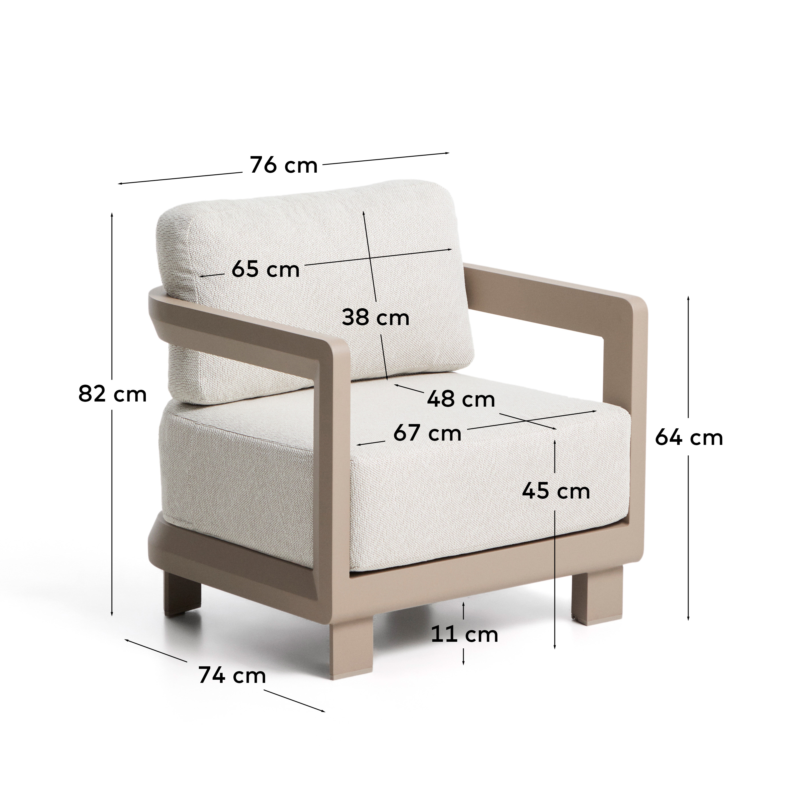 Уличное кресло Nerano из алюминия цвета таупе La Forma 482630
