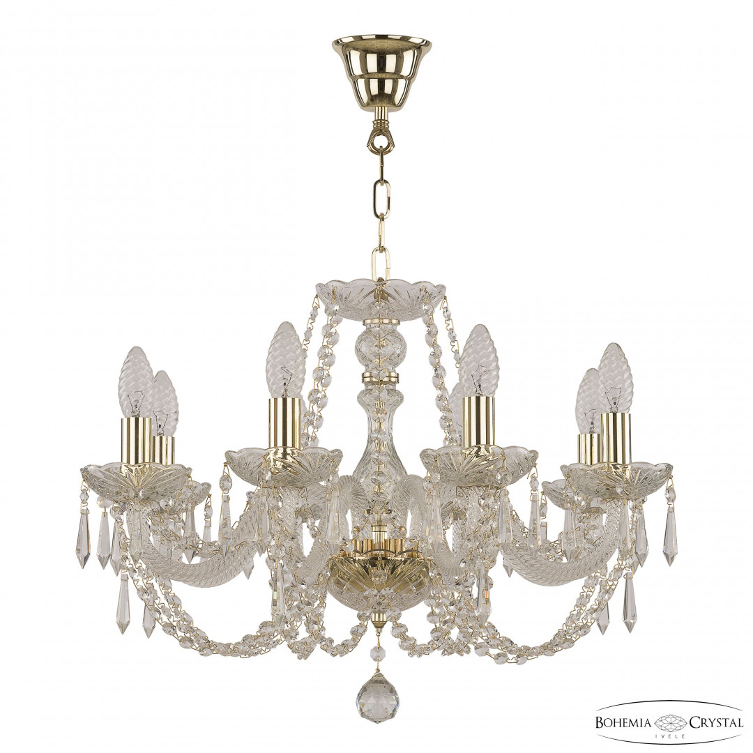Люстра хрустальная 101/8/195 G Drops Bohemia Ivele Crystal