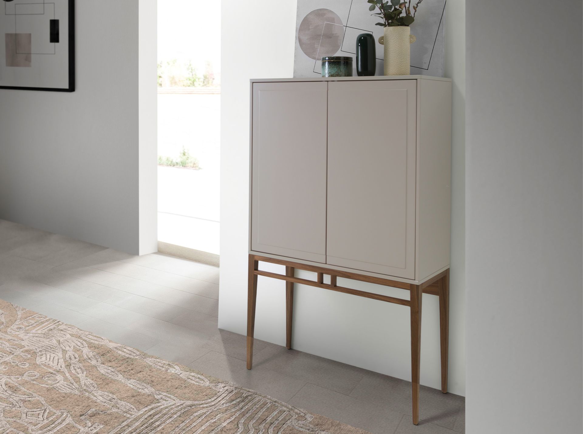 Буфет Angel Cerda CP1709 /3073 жемчужно-серый с ножками из ореха Angel Cerda