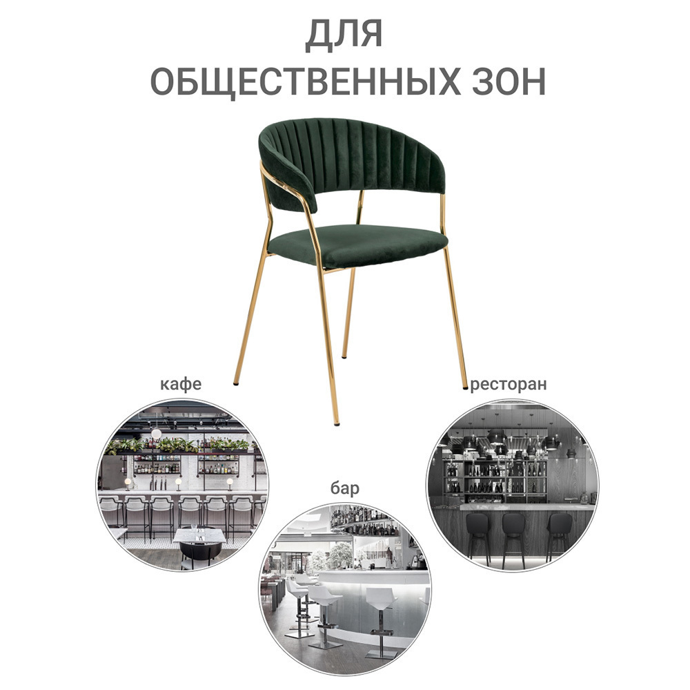 Стул Turin зеленый с золотыми ножками Bradex Home FR 0558