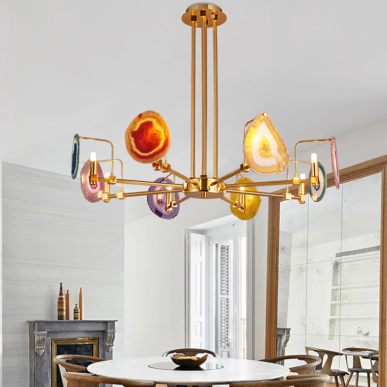 Люстра на штанге AGATE 4 Multicolored 8 Frame by ImperiumLoft