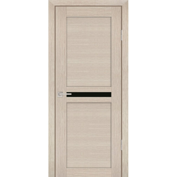 Межкомнатная дверь Graf PS-03 черный лакобель Капучино Мелинга (2000 х 800)