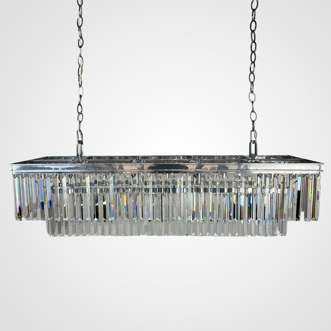 Люстра RH 1920S ODEON CLEAR GLASS FRINGE 120 chrome by ImperiumLoft
