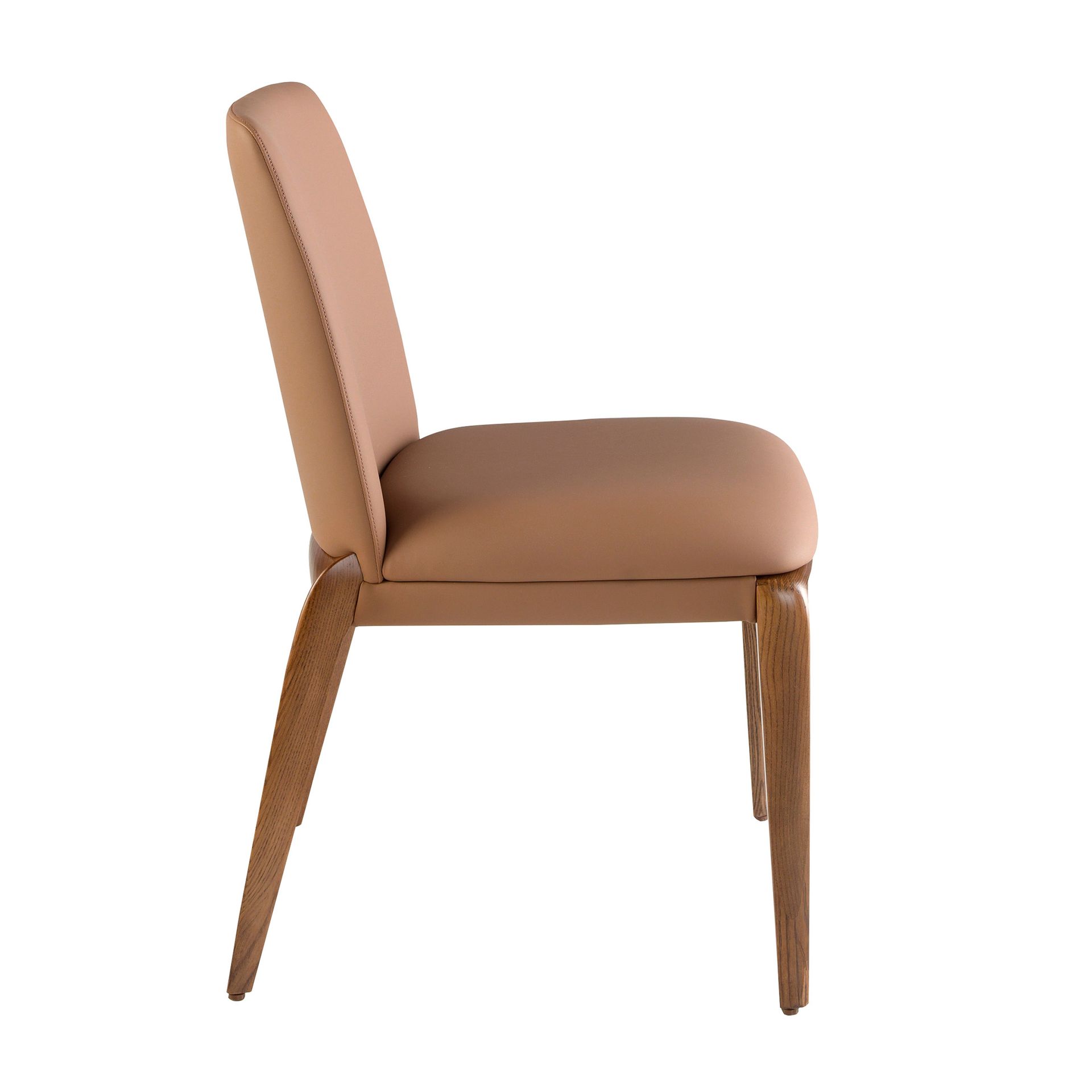 Стул 4135/CH23016 из экокожи коричневого цвета Angel Cerda