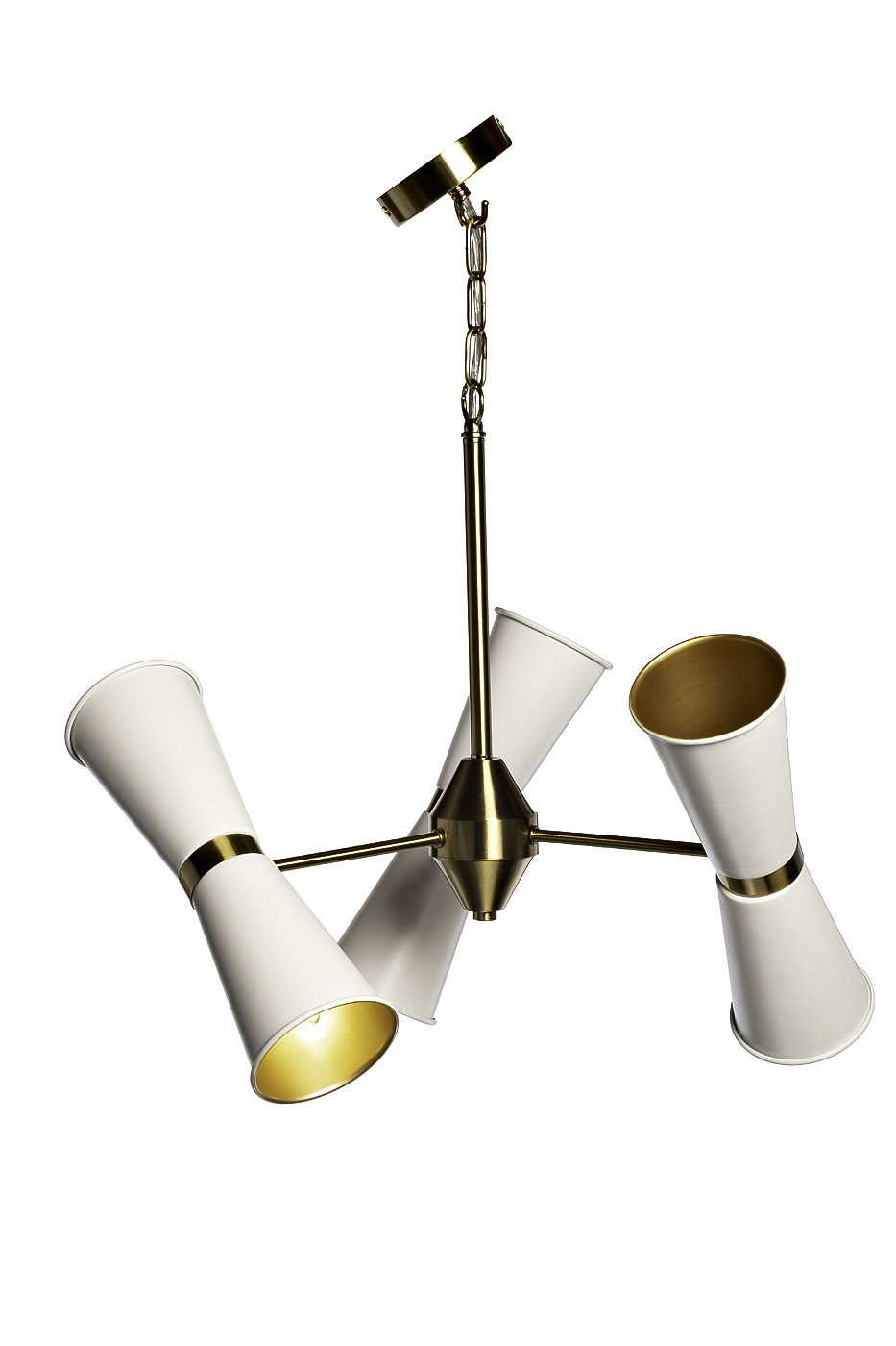 Светильник подвесной с белыми плафонами/латунь Garda Decor 92EL-YG02125-3P