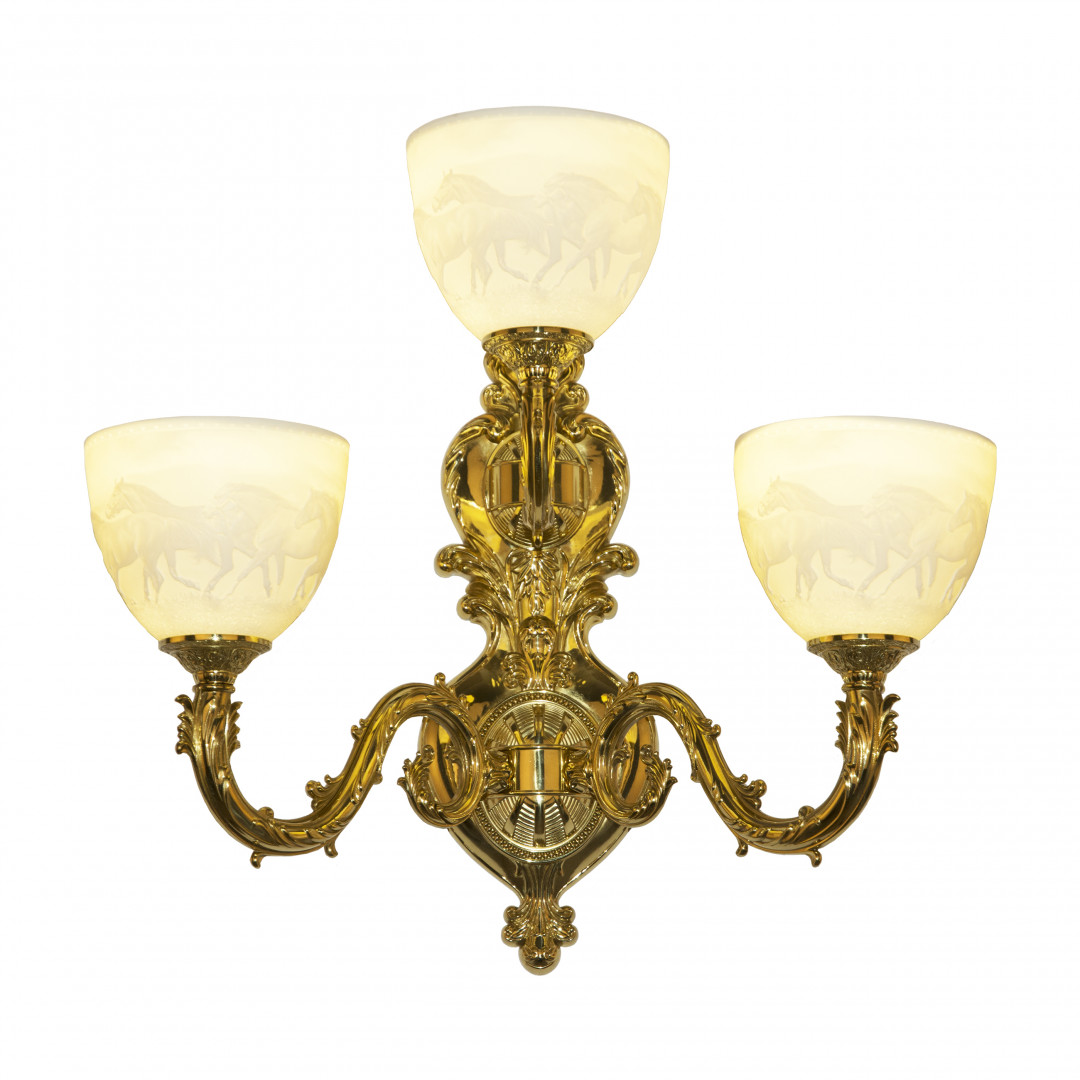 Бра бронзовые с хрусталём 7101B16/2+1/210 G P1 U Horse