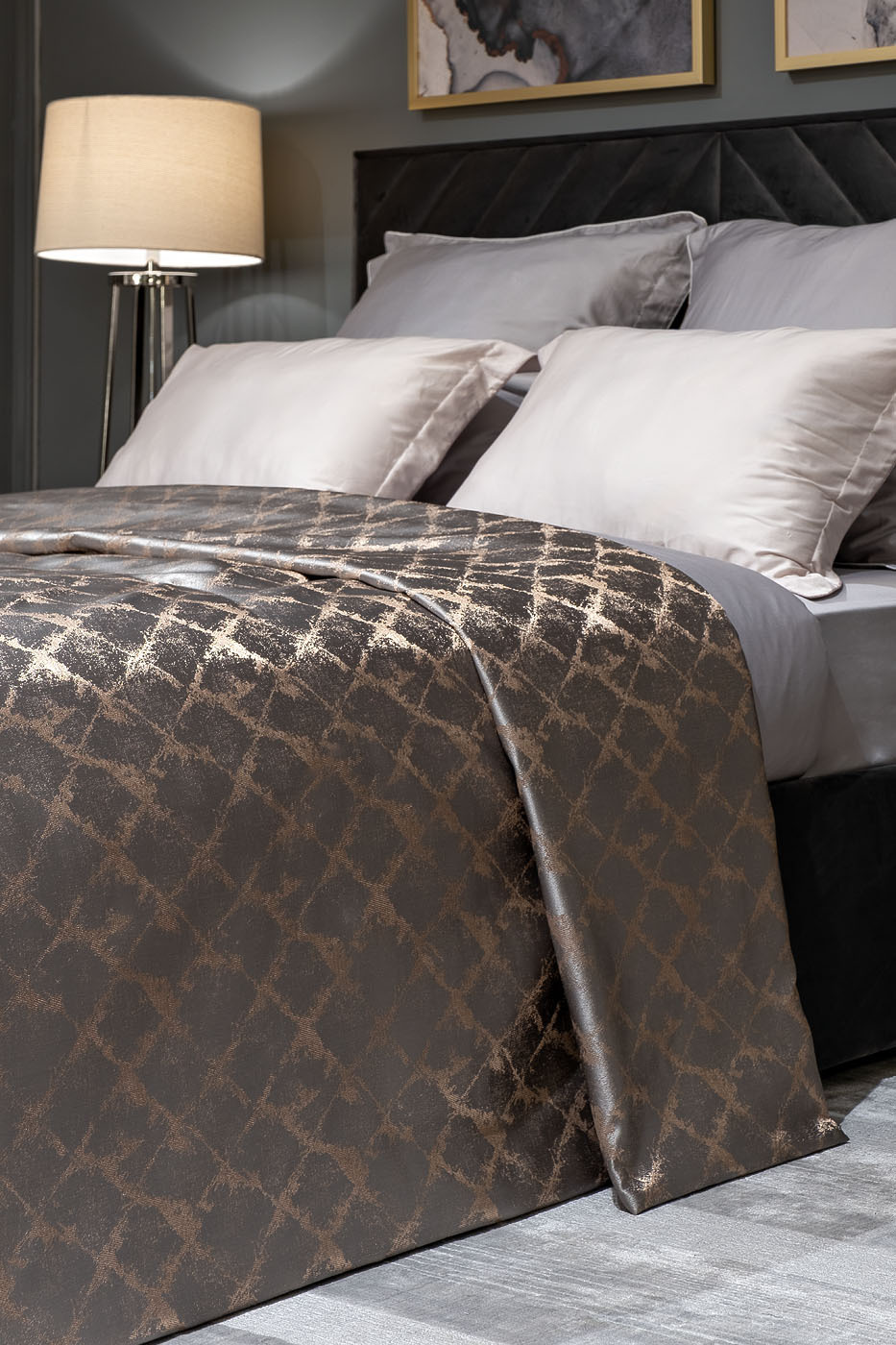 Покрывало TRENTO 260х260см серое Garda Decor GD-GAB1306-POKR SER