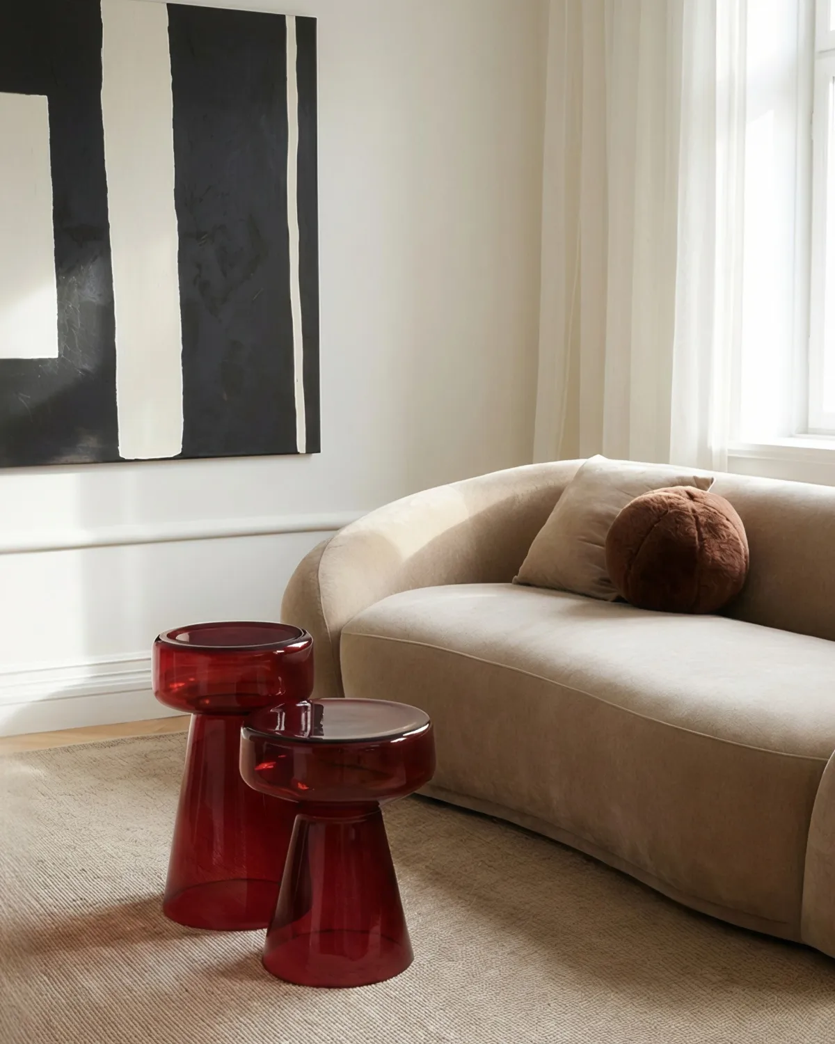 Бордовый приставной столик Флумс Louvre Home P3117XD