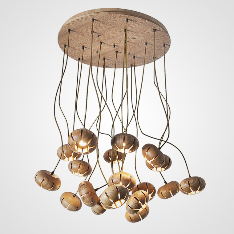 Дизайнерская люстра CAPSULES D60 Light wood by ImperiumLoft