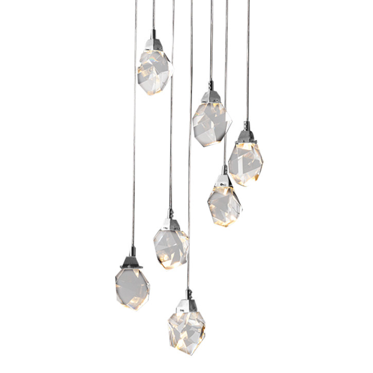 Подвесной светильник  Delight Collection Crystal rock 7 chrome