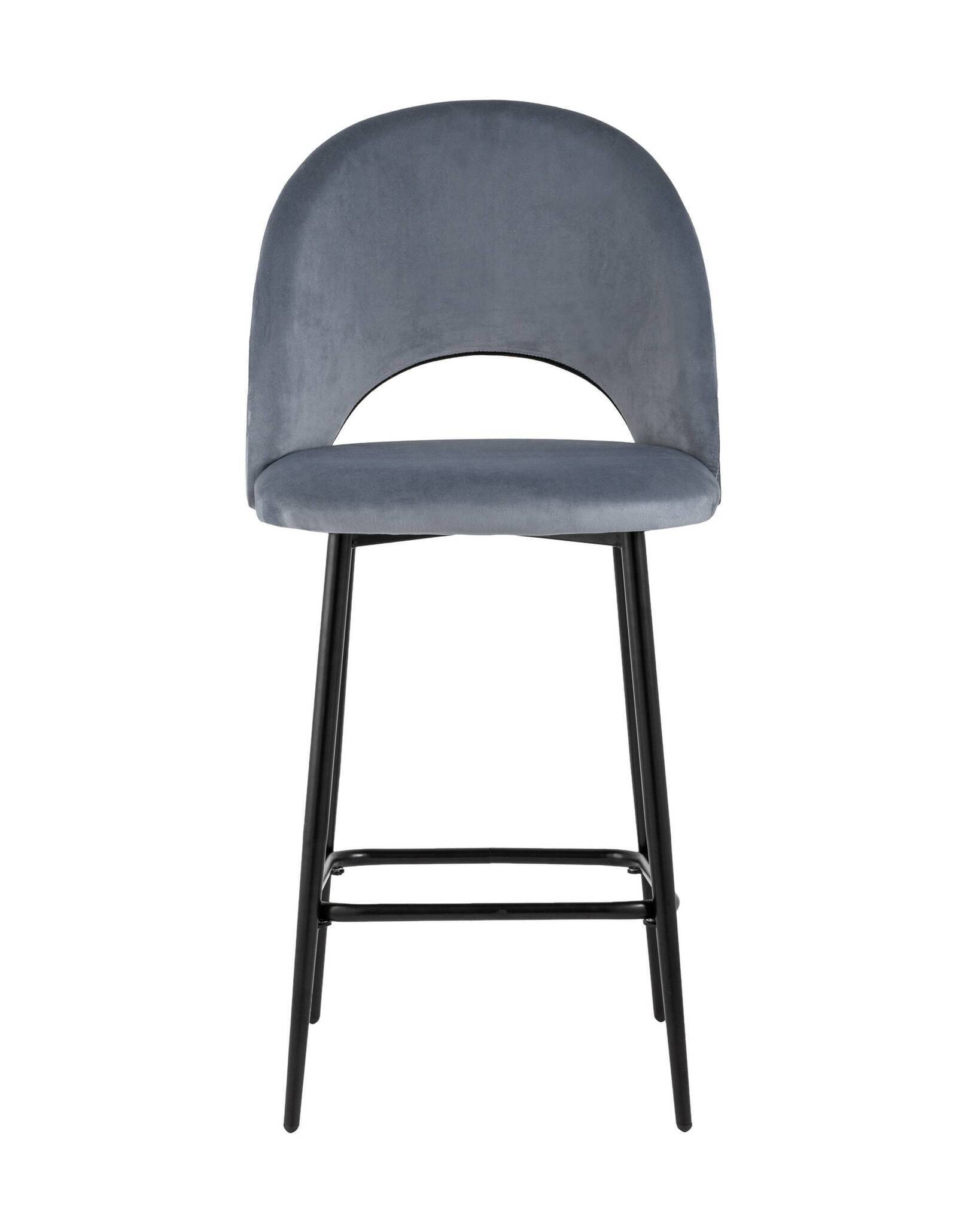 Стул полубарный Меган велюр серый Stool Group