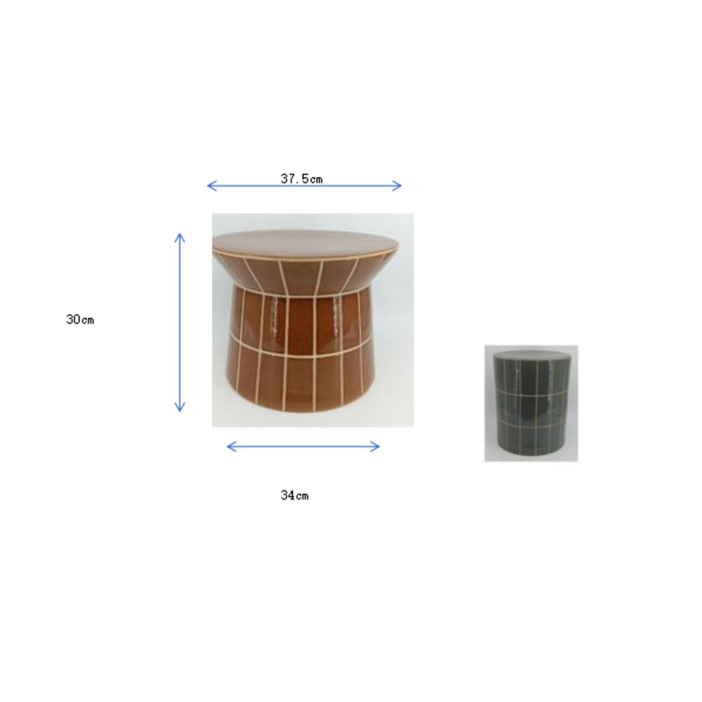 Стол приставной Bliss Tile Rim Blue Ø38cm KARE 71092