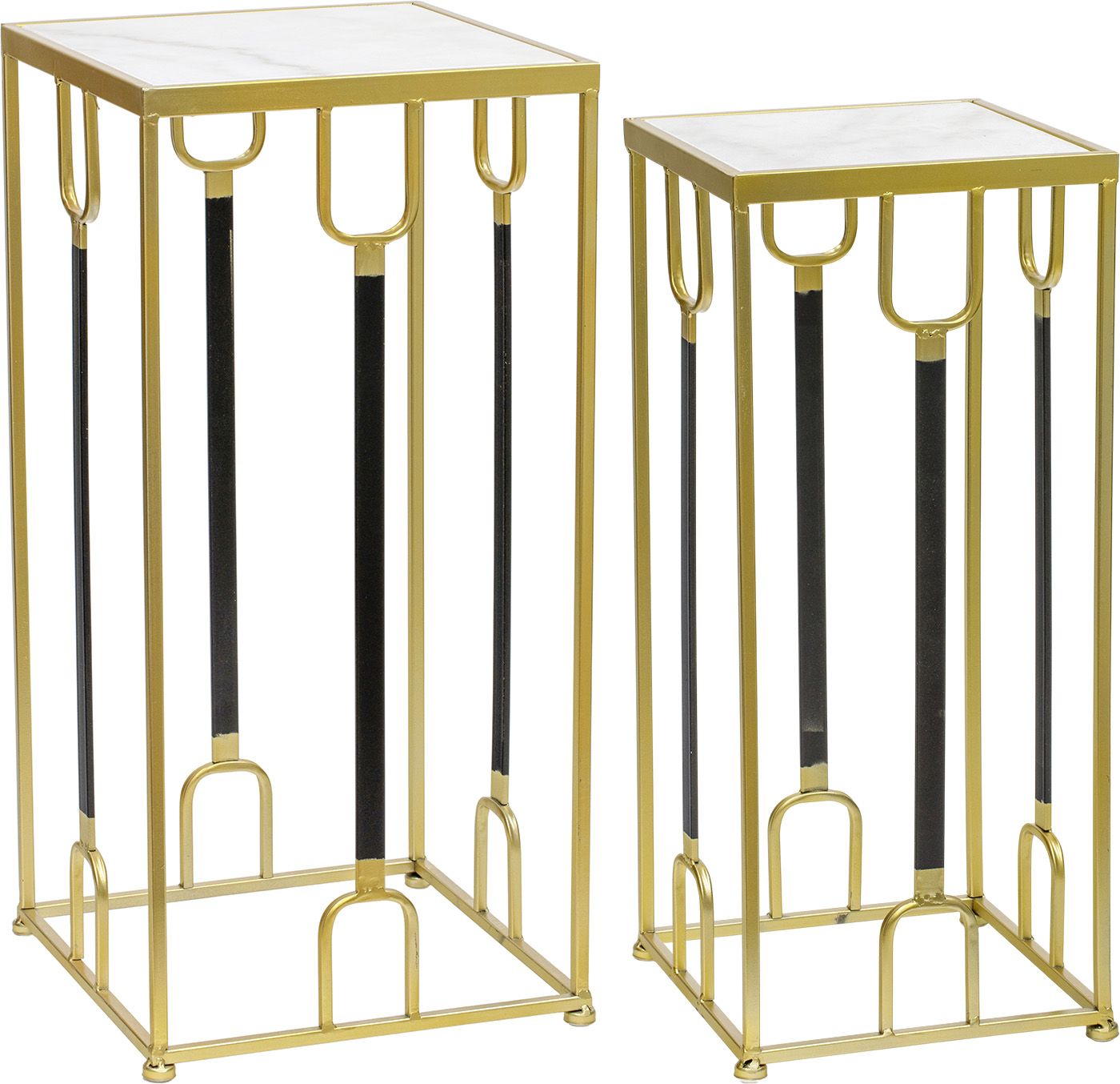 Столики интерьерные с белым мрамором, набор, Glasar 54-133/132