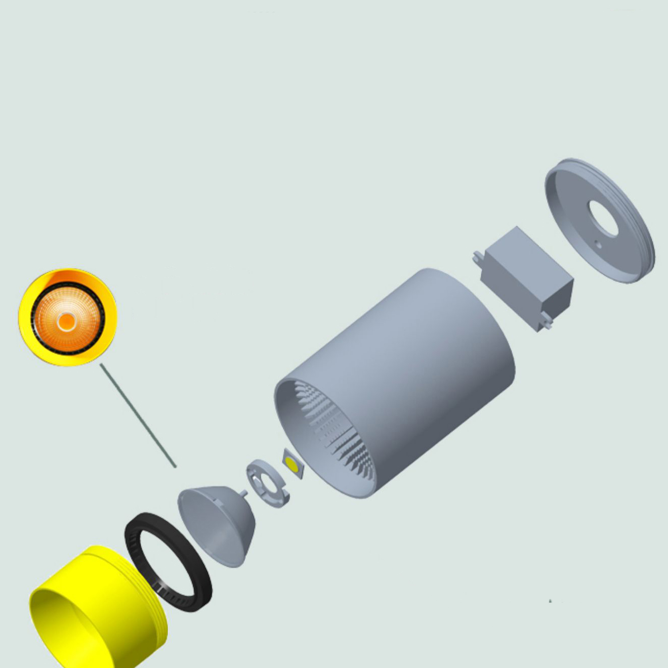 Точечный светильник RESTON White Yellow 3000К by ImperiumLoft