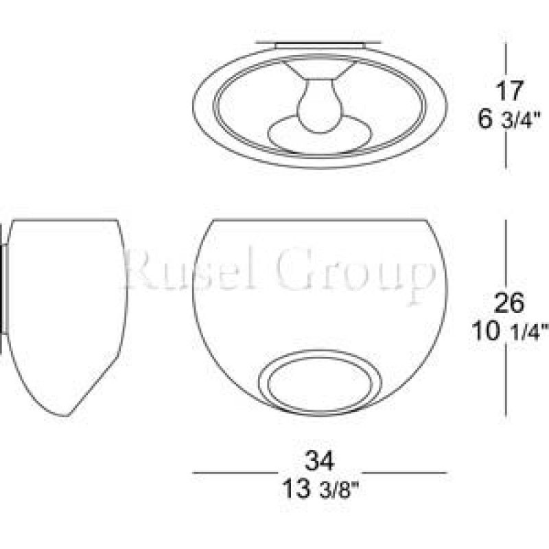 Настенно-потолочный светильник Leucos GLOSSY 34 P-PL  (MURANO DUE)