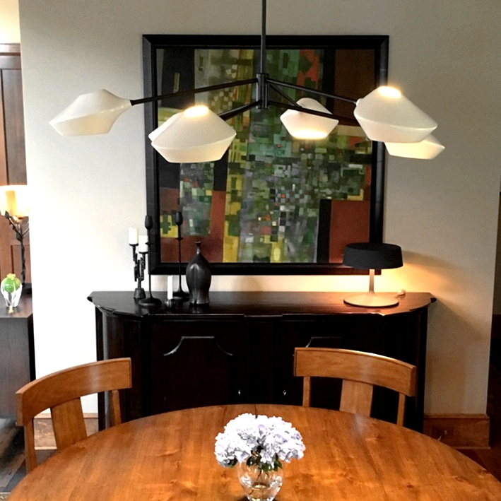 Люстра на штанге LANT D150 8 lamps White by ImperiumLoft