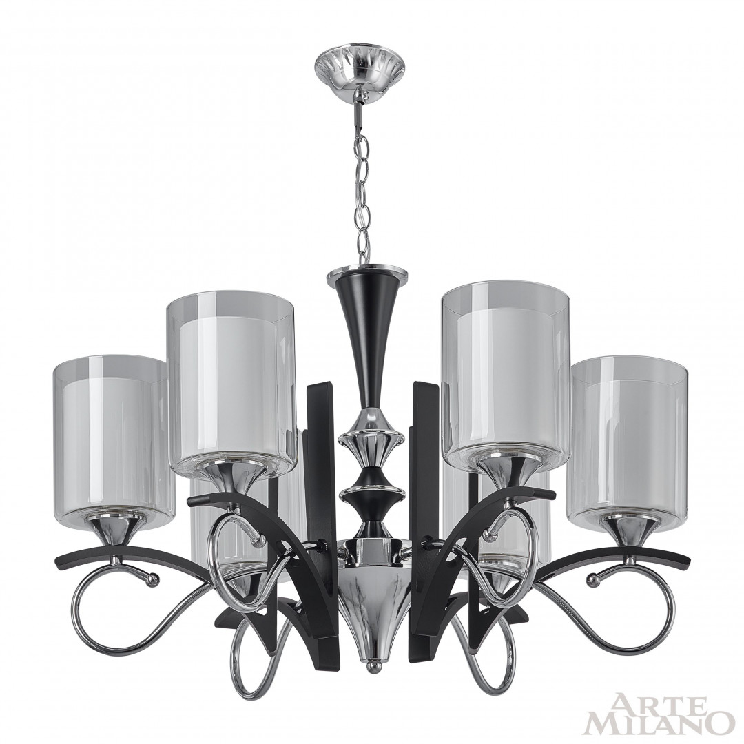 Люстра подвесная с плафонами 309167/6 Bk/Ni Arte Milano