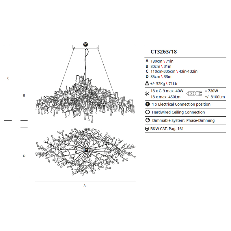Люстра Serip CT3263/18-FO/10