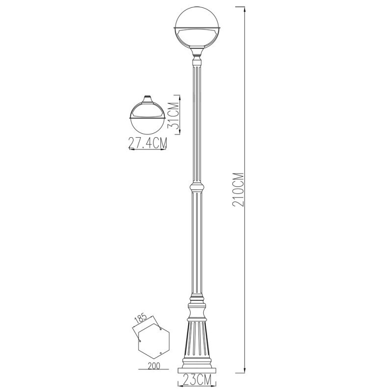Садовый светильник Arte Lamp A1497PA-1BK