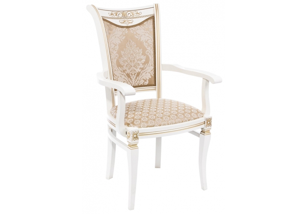 Стул деревянный Woodville Mariano молочное / патина 438327