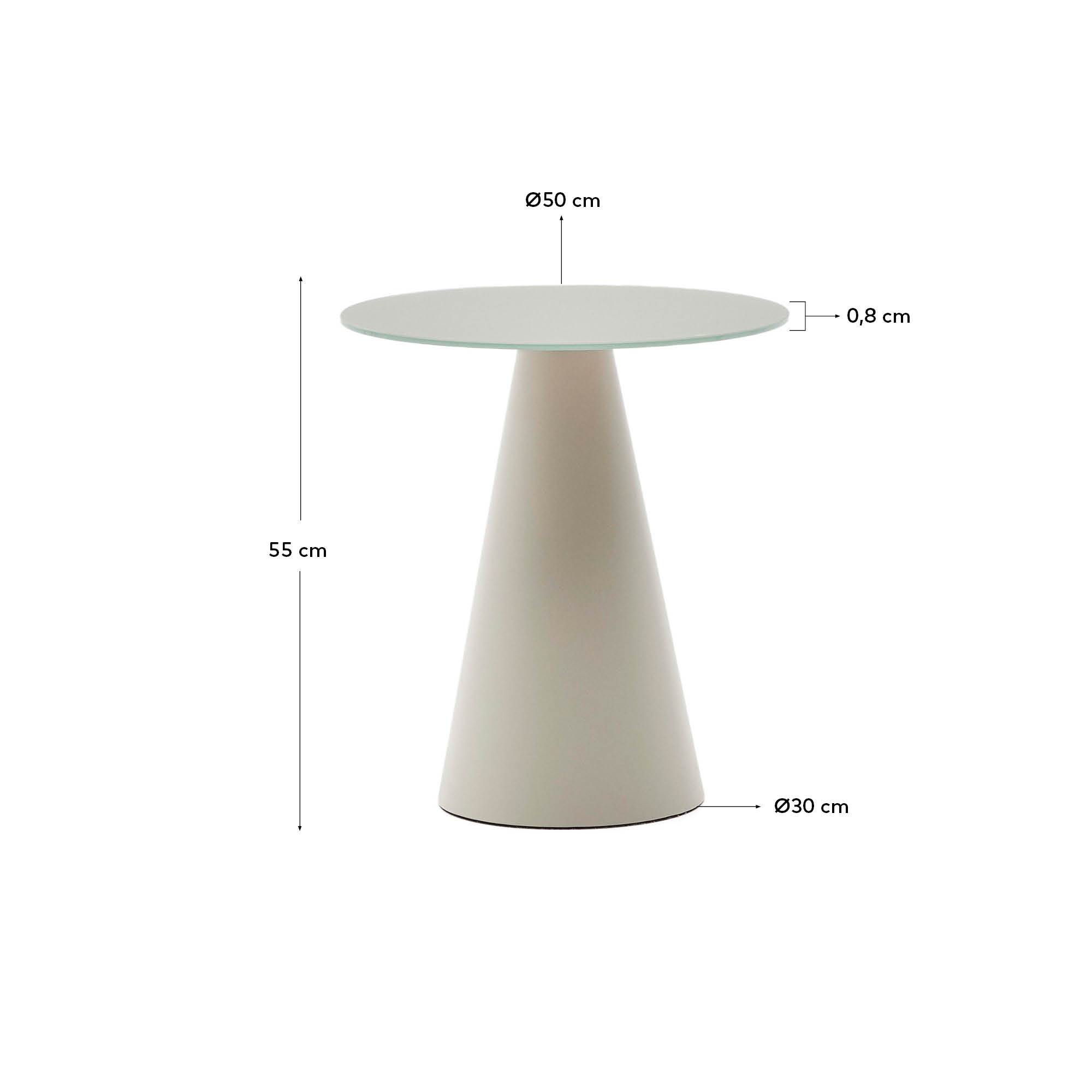 Журнальный столик Wilshire из матового стекла и стали матово-серый Ø50 см La Forma (ex Julia Grup)