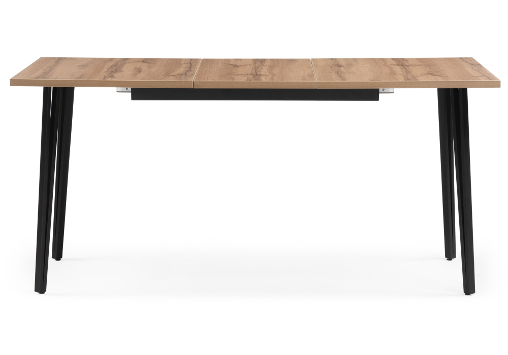 Стол деревянный Woodville Денвер Лофт 120(160)х75х75 25 мм дуб вотан / матовый черный 506947