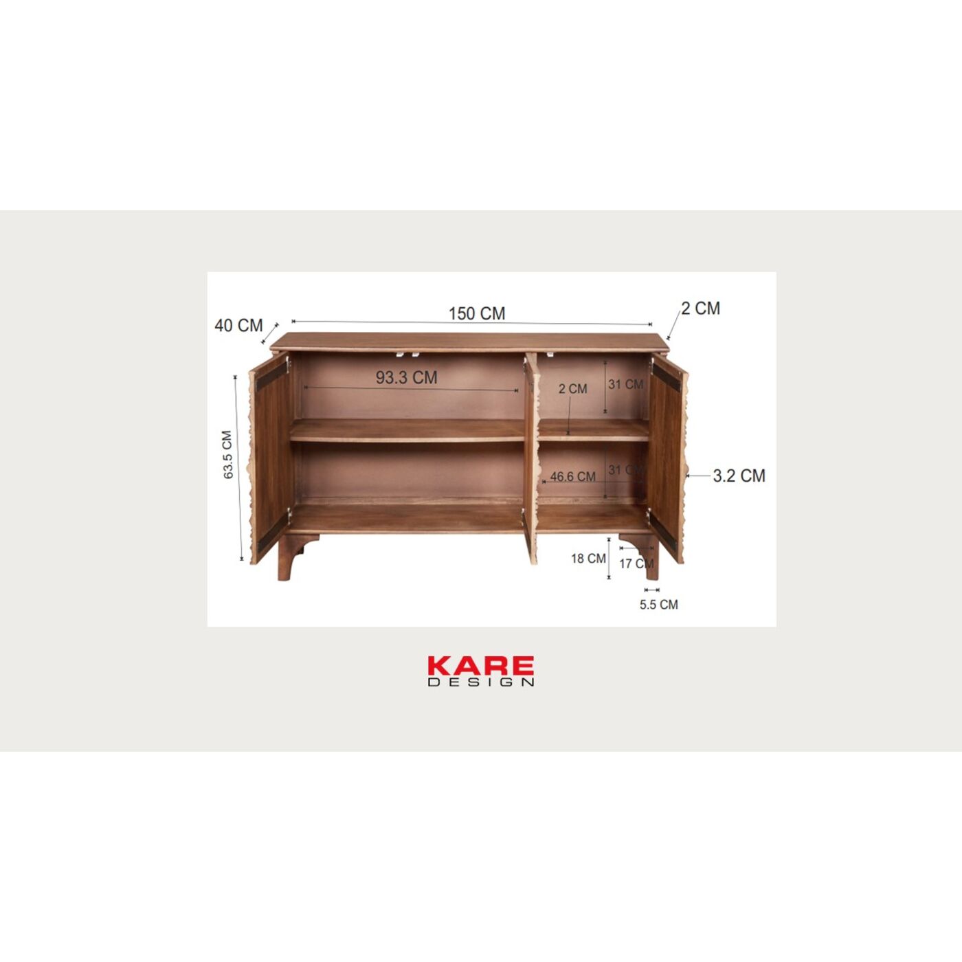 Комод Santos 150x85cm KARE 70073